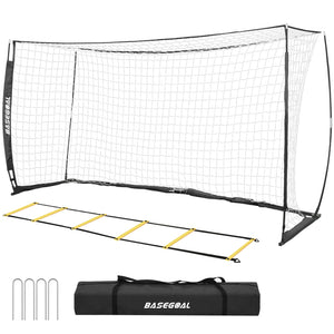 Backyard Soccer Goal with Bow Frame – Collapsible Metal Base & Agility Ladder