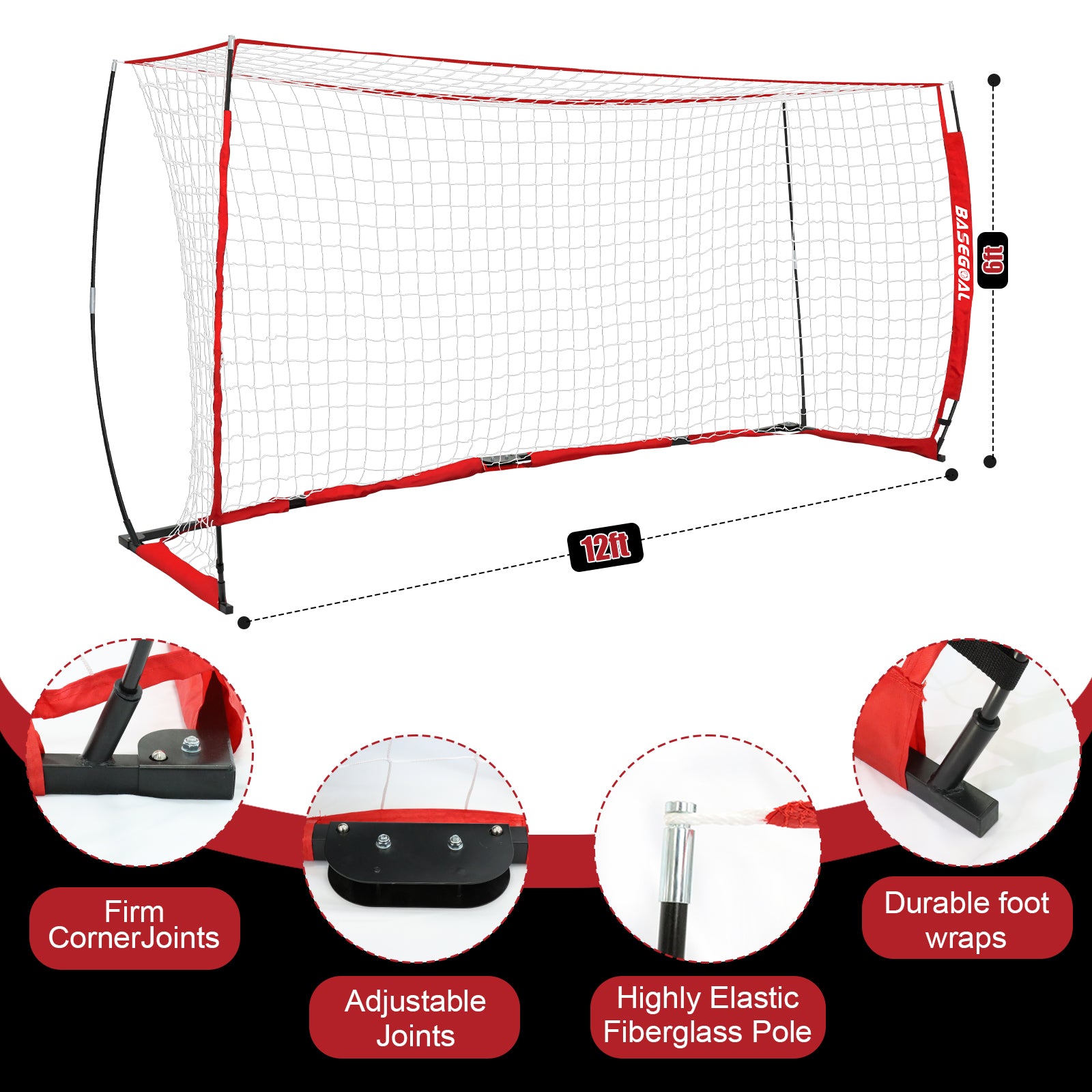 Backyard Soccer Goal with Bow Frame – Collapsible Metal Base & Agility Ladder