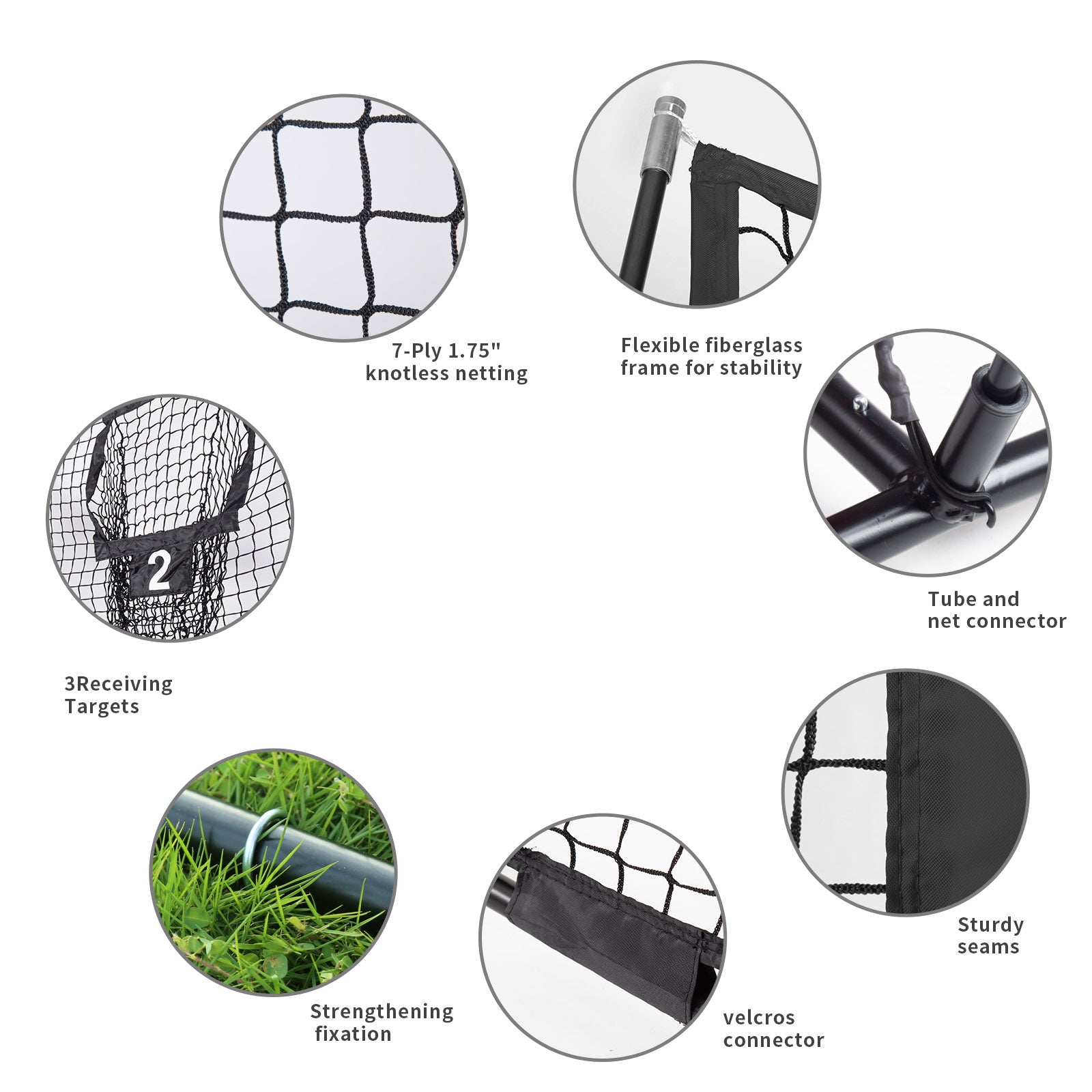 8ft Football Target Net with 4 Accuracy Pockets