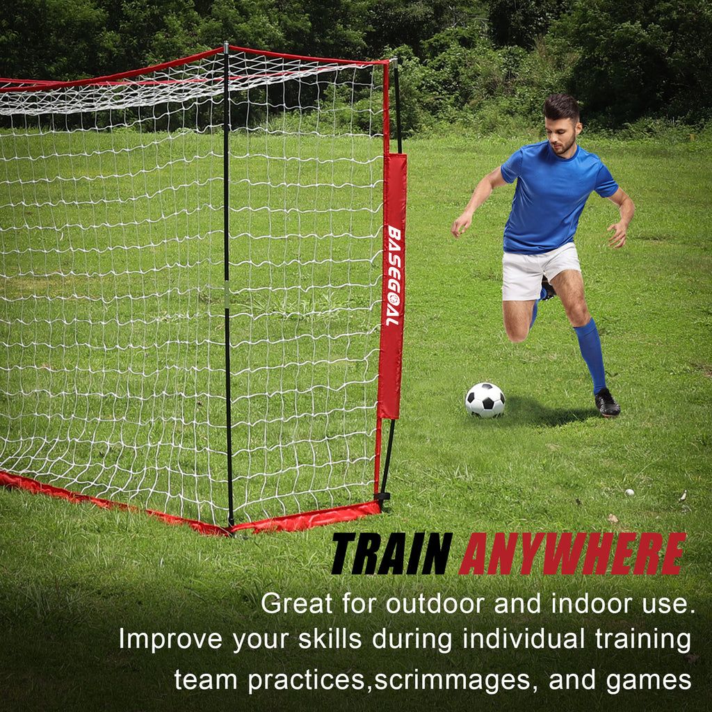 Backyard Soccer Goal with Bow Frame – Collapsible Metal Base & Agility Ladder