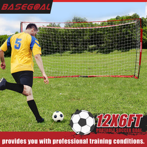 Backyard Soccer Goal with Bow Frame – Collapsible Metal Base & Agility Ladder