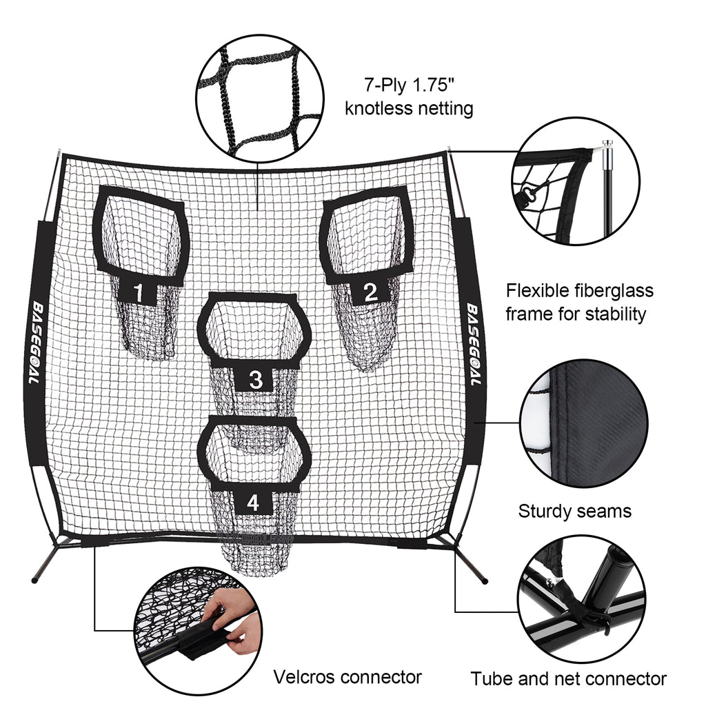 8ft Football Target Net with 4 Accuracy Pockets