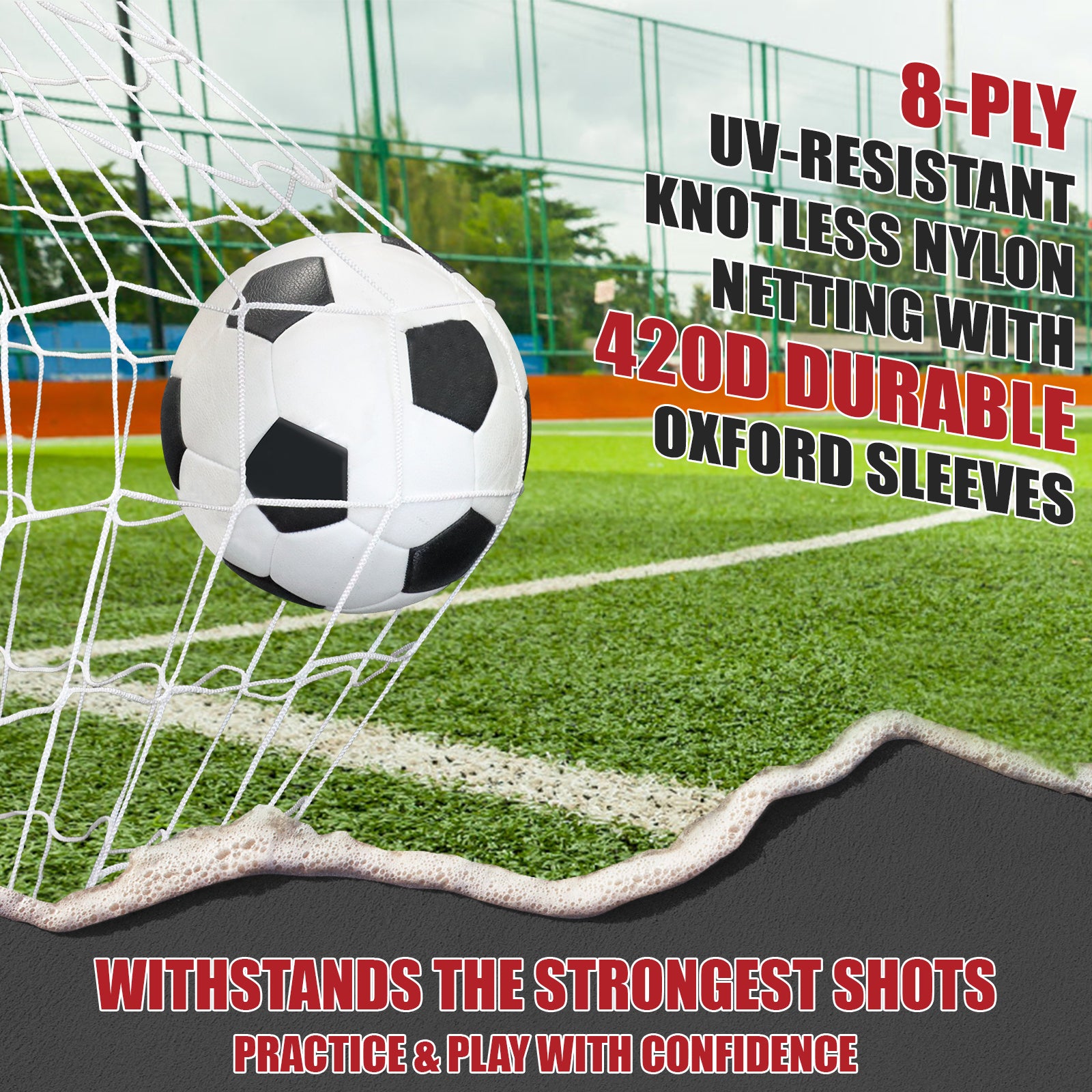 Backyard Soccer Goal with Bow Frame – Collapsible Metal Base & Agility Ladder