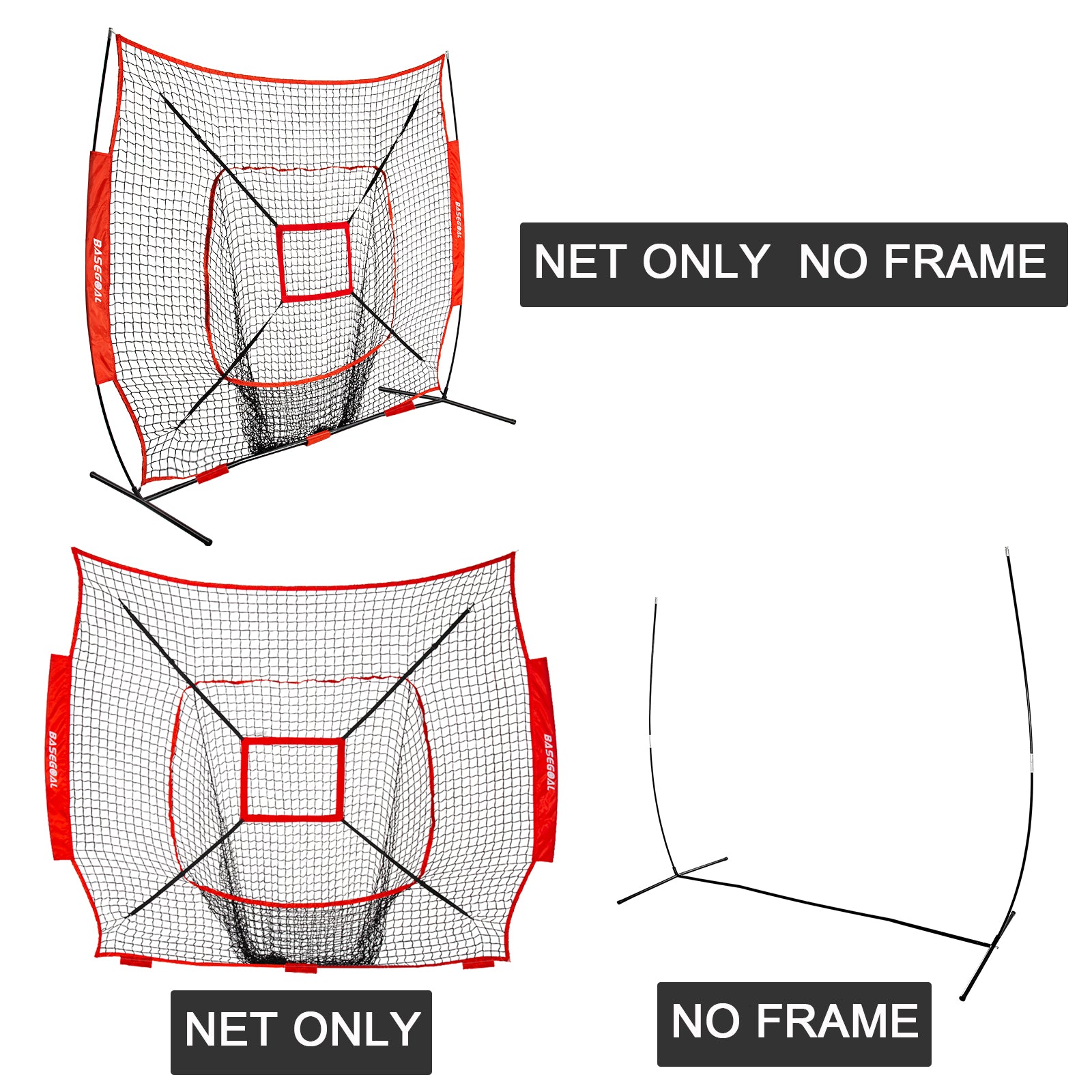 7x7ft Replacement Net for Baseball & Softball – Heavy-Duty Knotless (Net Only) Color