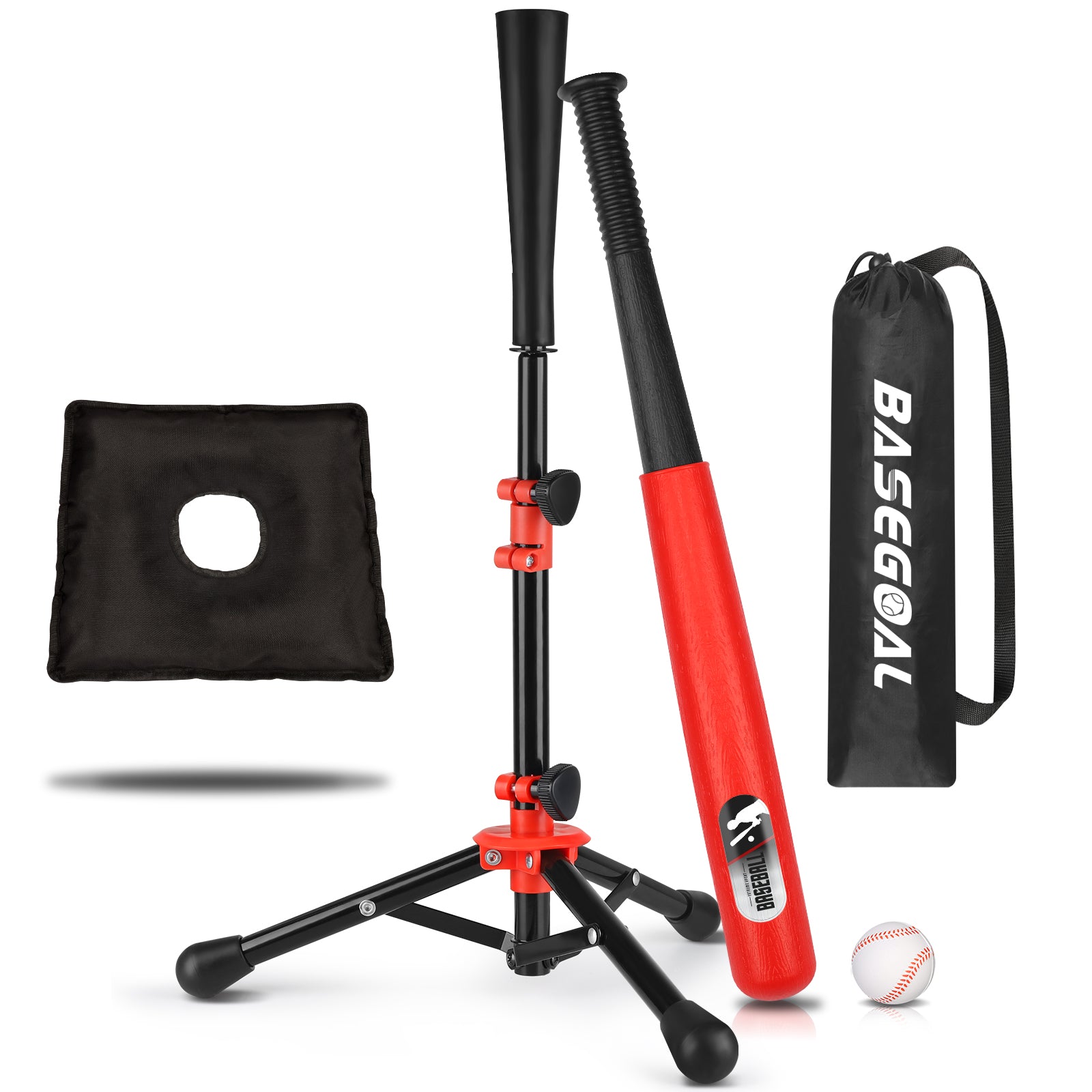 Adjustable Youth Batting Tee Set – T-Ball & Softball for Kids | Free Sandbag Included