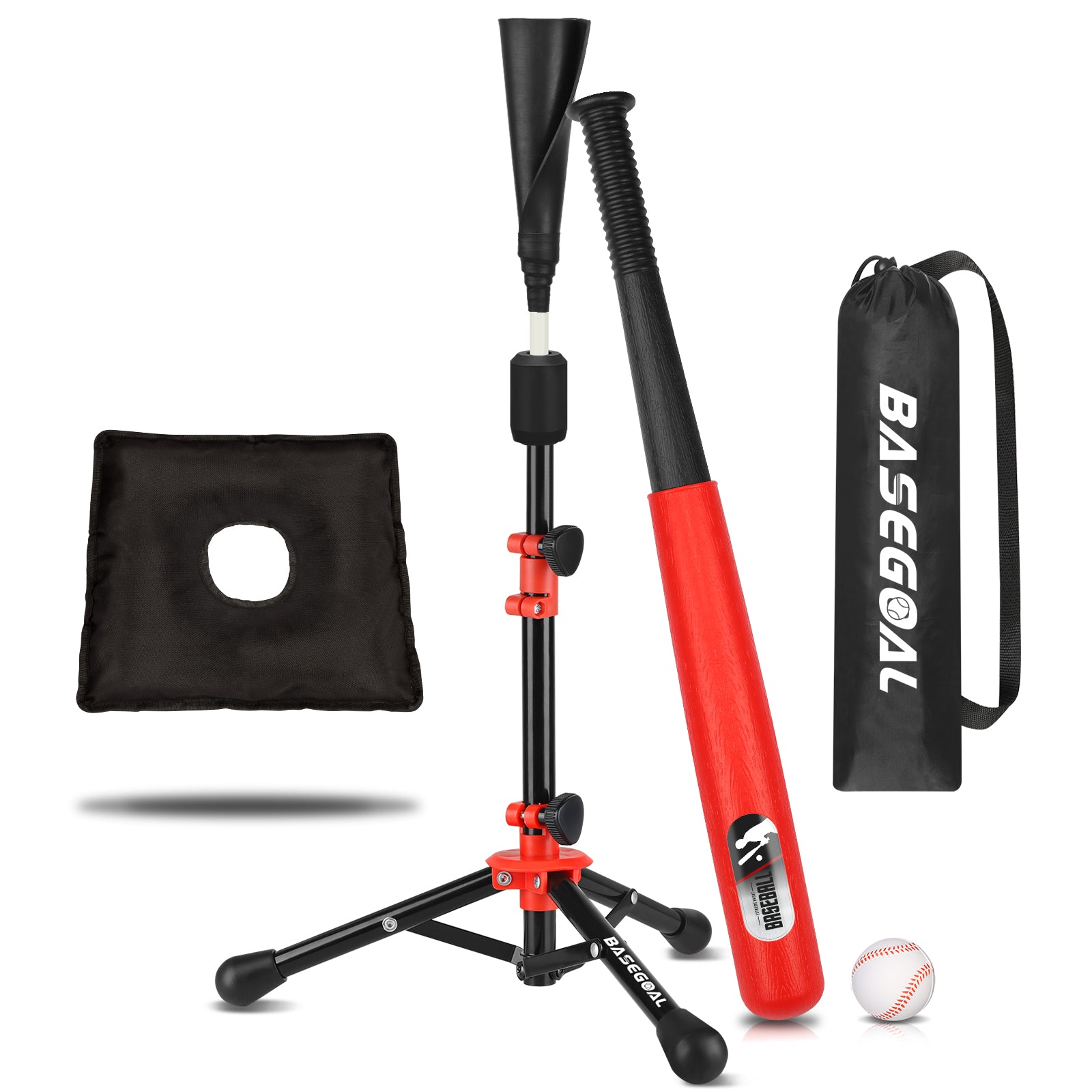 Adjustable Youth Batting Tee Set – T-Ball & Softball for Kids | Free Sandbag Included