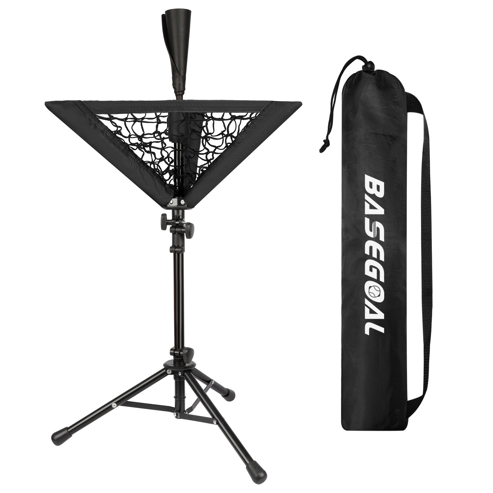 17‘’Portable Batting Tee with Baseball Caddy