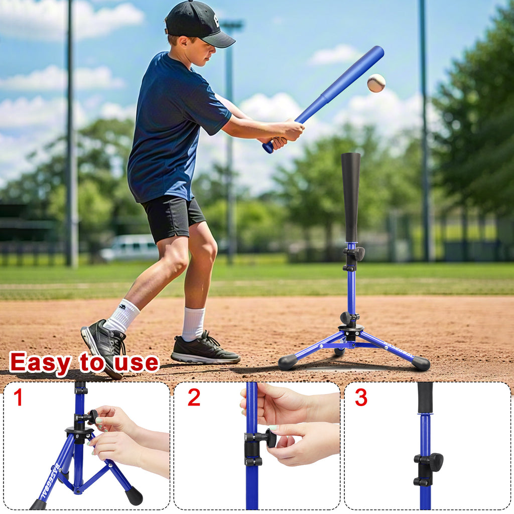 Adjustable Baseball & Softball Batting Tee for Kids