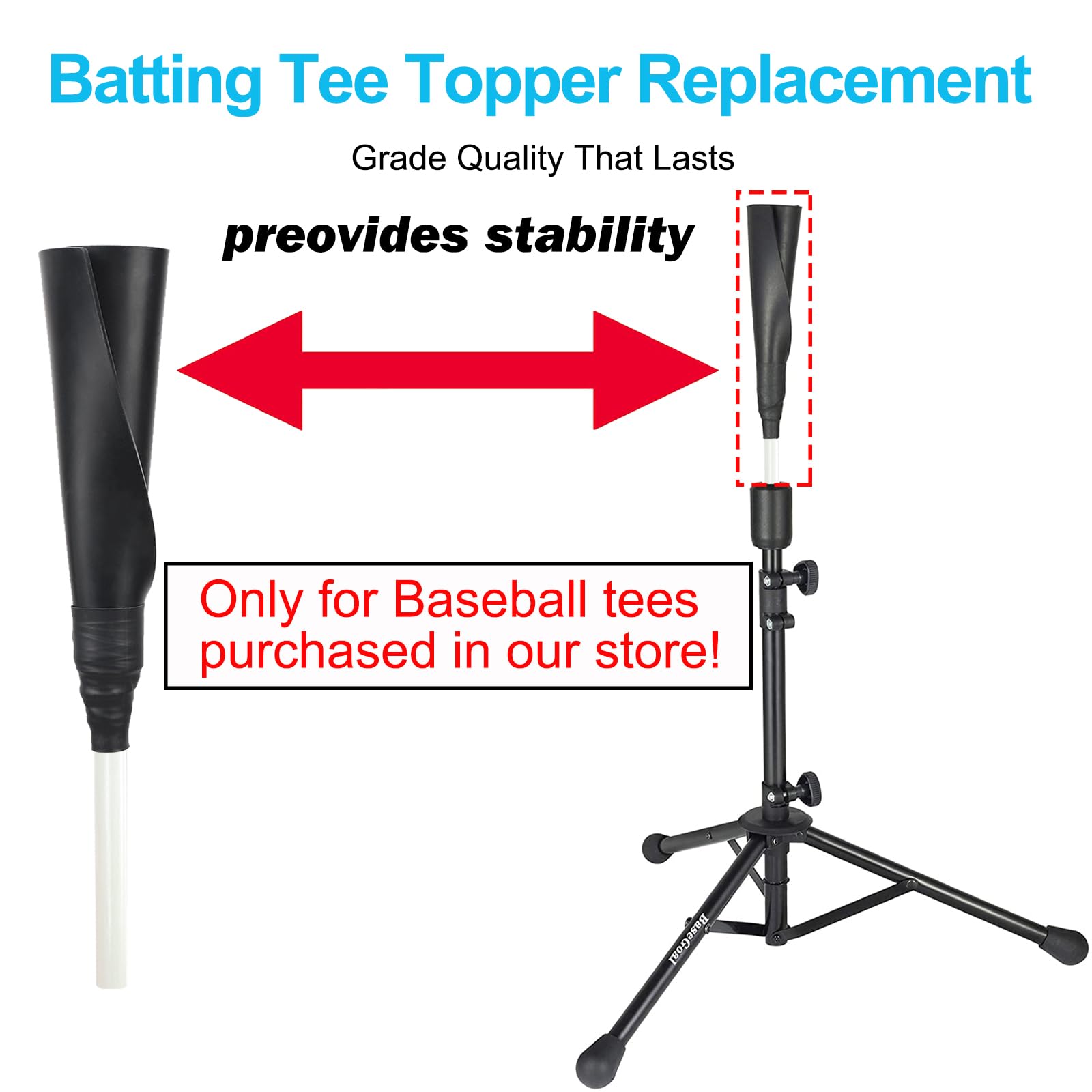 New White Batting Tee Topper Replacement Basic Ball Rest Rubber Cup
