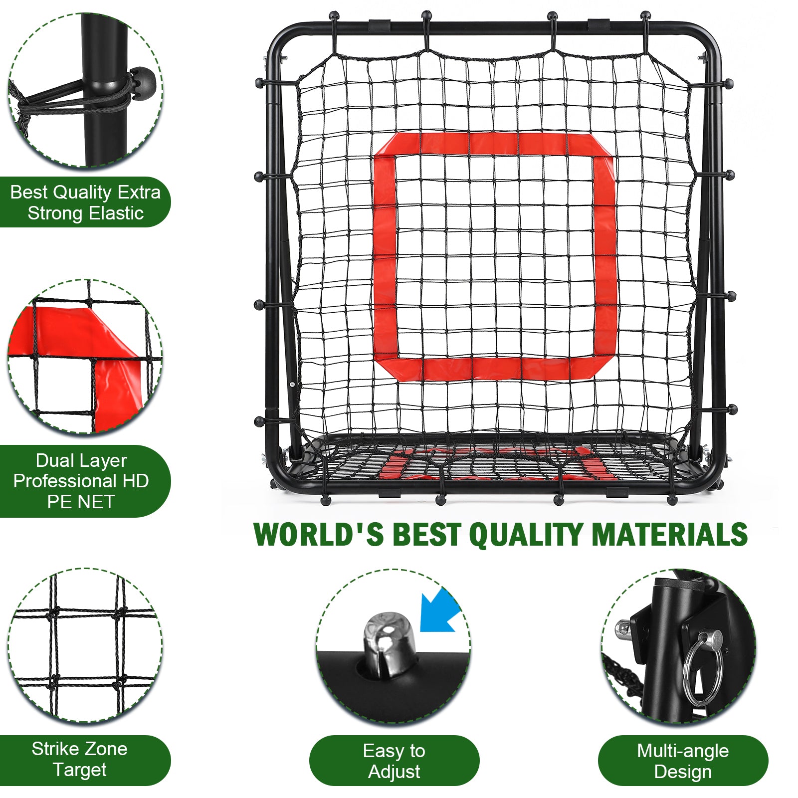 Multi-Sport Rebound Net – Baseball, Softball, Volleyball Trainer