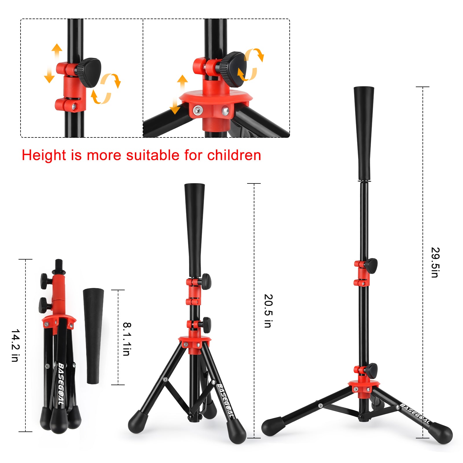 Kids Baseball Batting Tee – Adjustable Height Softball Tee for Youth & Tee Ball
