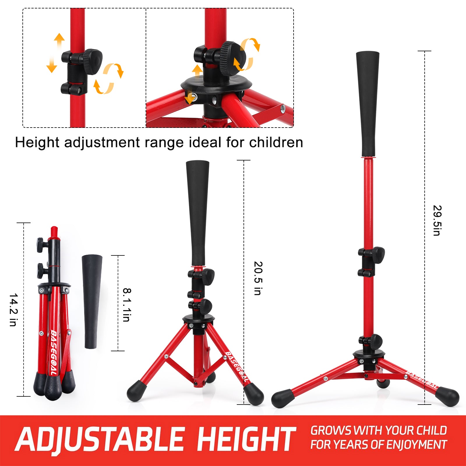 Adjustable Youth Batting Tee – Portable Tee for Kids & T-Ball | Free Sandbag Included