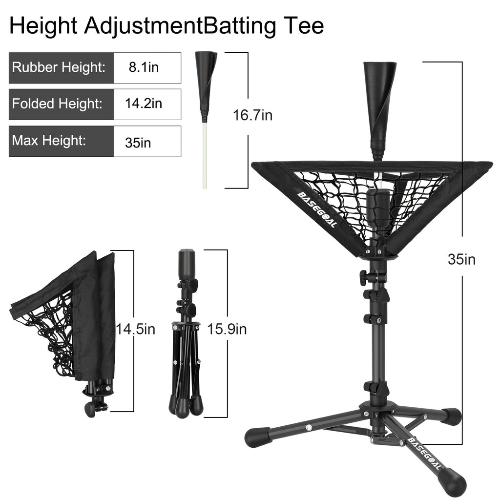14.6" Portable Tee Ball Set for Kids – Adjustable Tee with Carry Bag & Caddy
