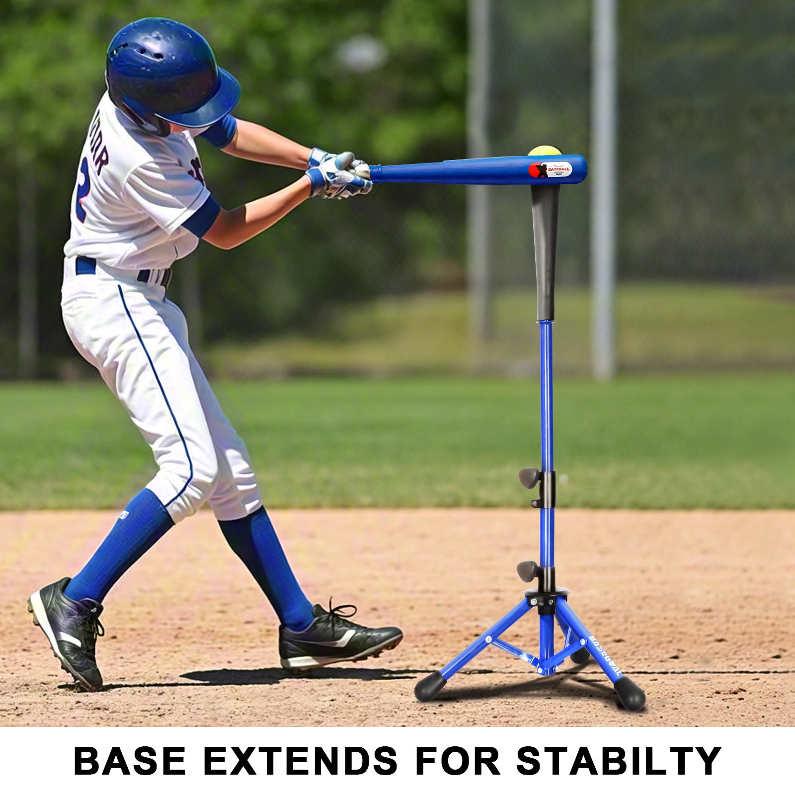 Adjustable Baseball & Softball Batting Tee for Kids