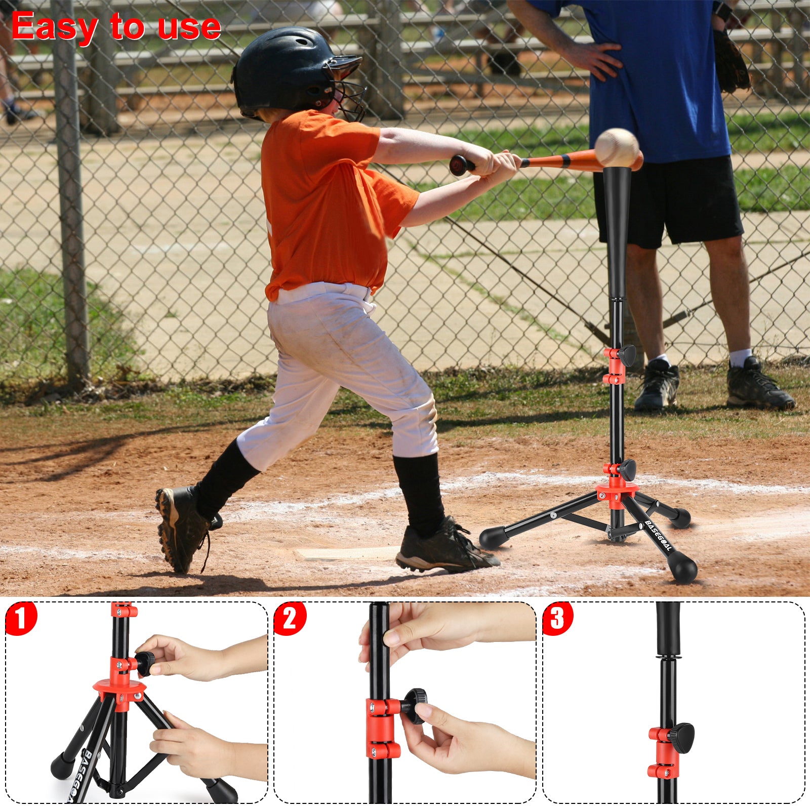 Kids Baseball Batting Tee – Adjustable Height Softball Tee for Youth & Tee Ball