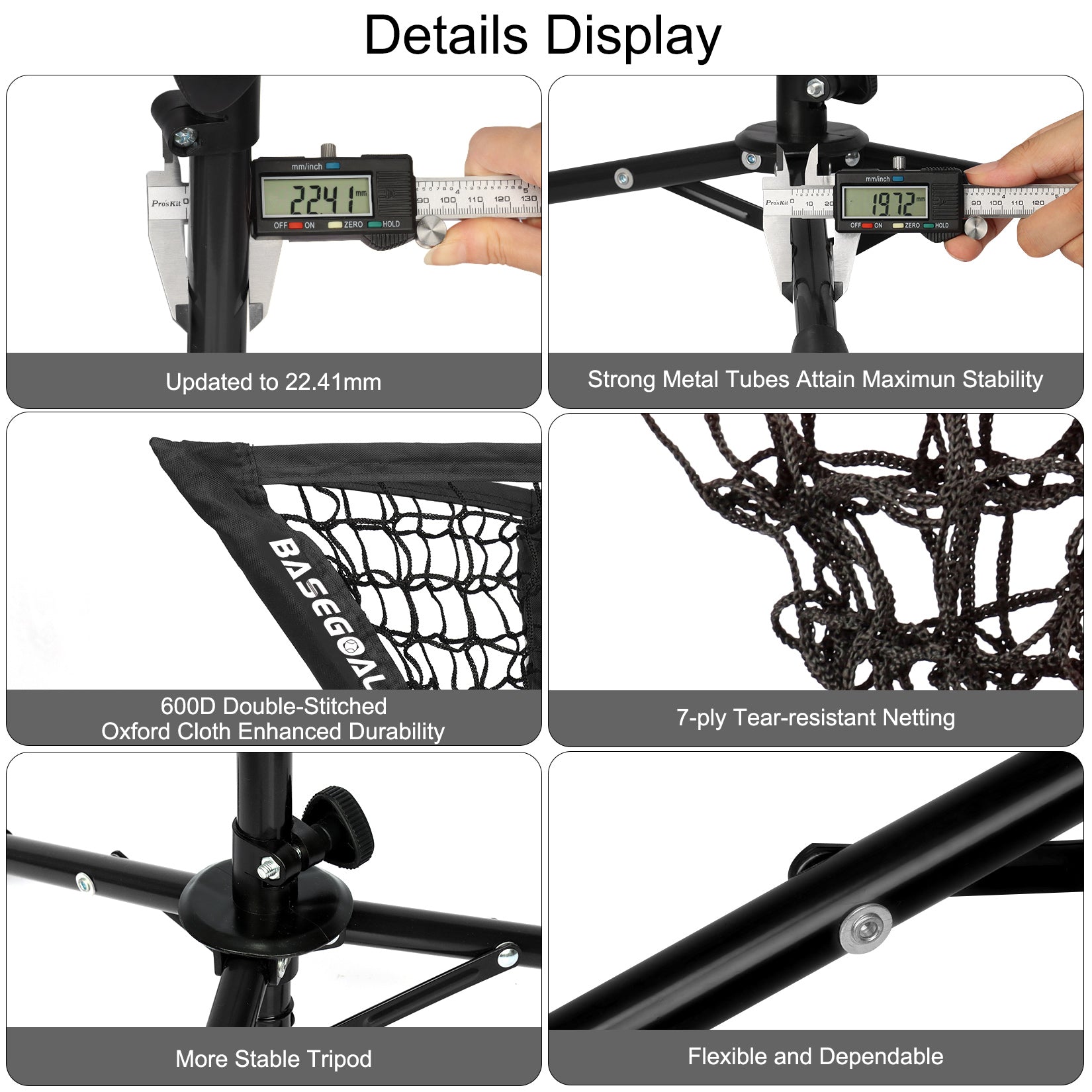 17‘’Portable Batting Tee with Baseball Caddy