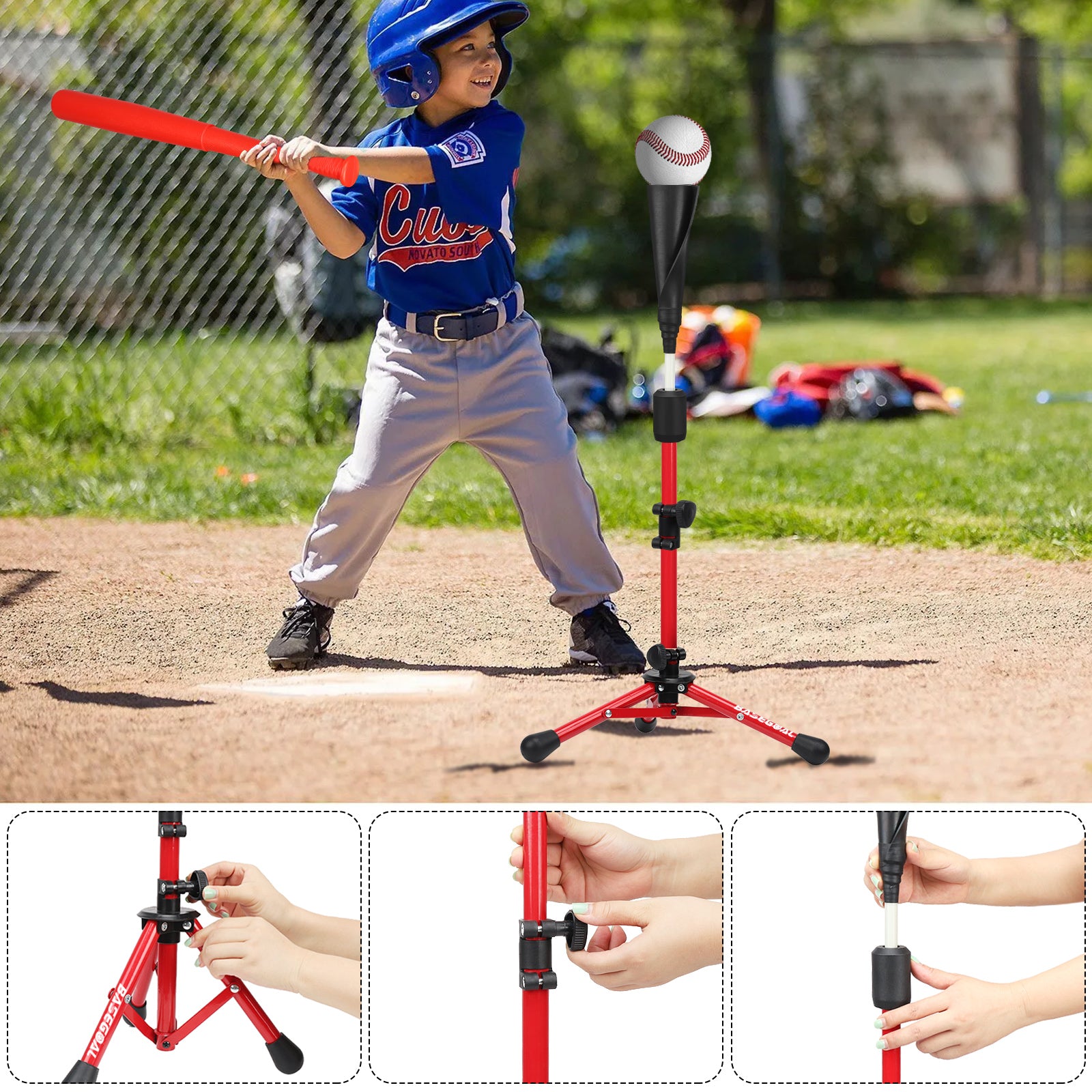 Portable Travel  Baseball & Softball Batting Tee for Kids