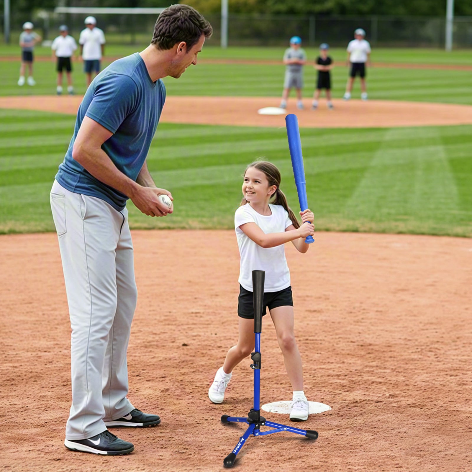Adjustable Baseball & Softball Batting Tee for Kids