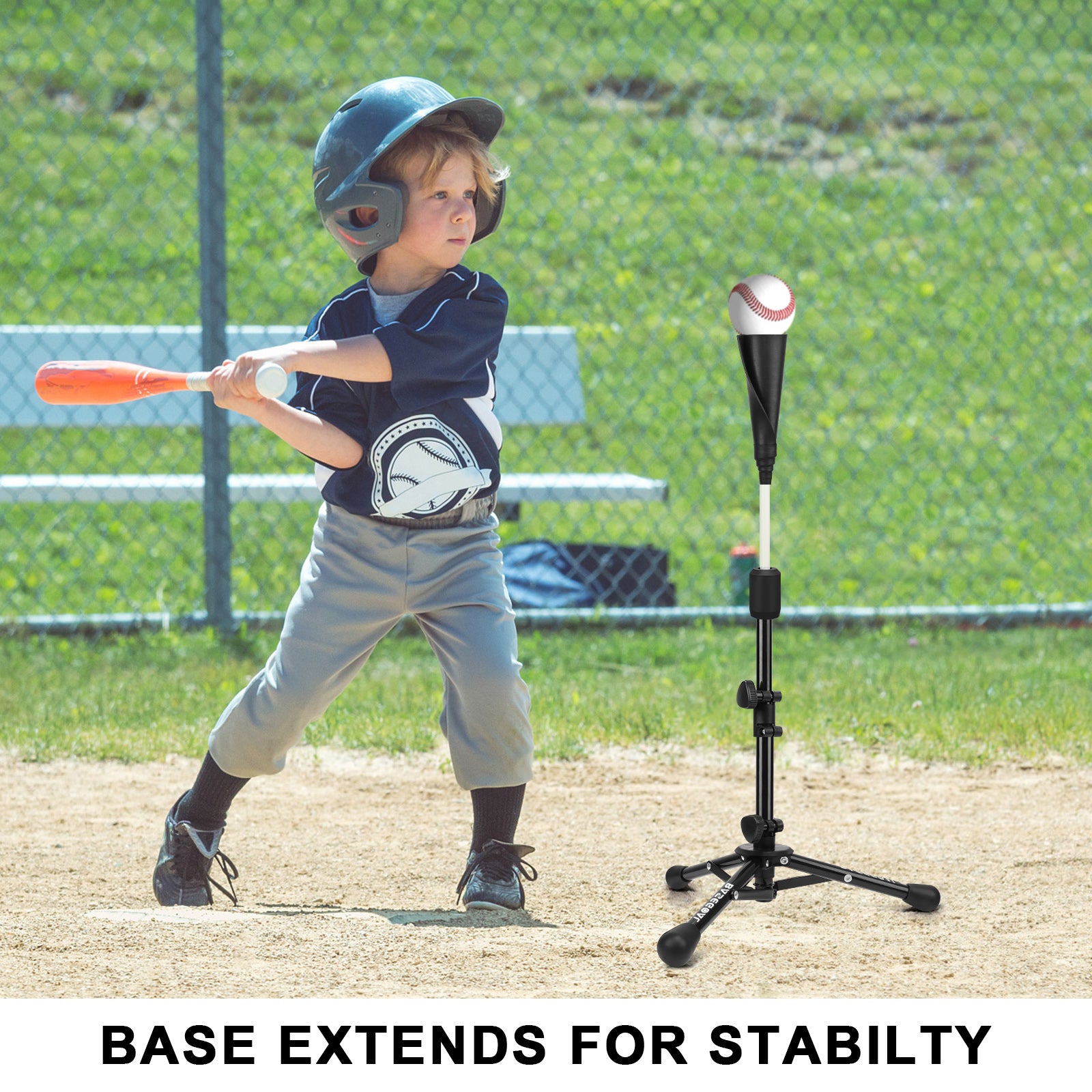 Adjustable Kids Baseball Batting Tee – Youth Tee Ball & Softball Practice Stand