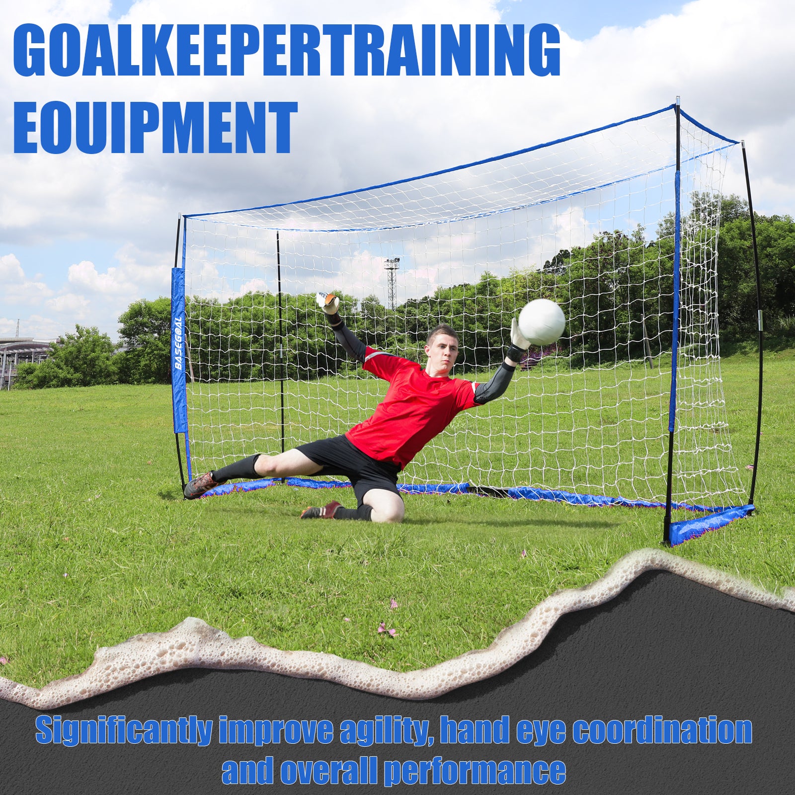 Backyard Soccer Goal with Bow Frame – Collapsible Metal Base & Agility Ladder