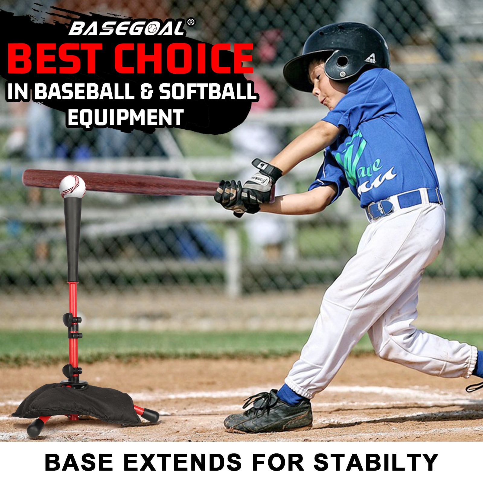 Adjustable Youth Batting Tee – Portable Tee for Kids & T-Ball | Free Sandbag Included