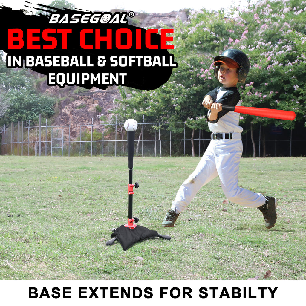 Adjustable Youth Batting Tee Set – T-Ball & Softball for Kids | Free Sandbag Included