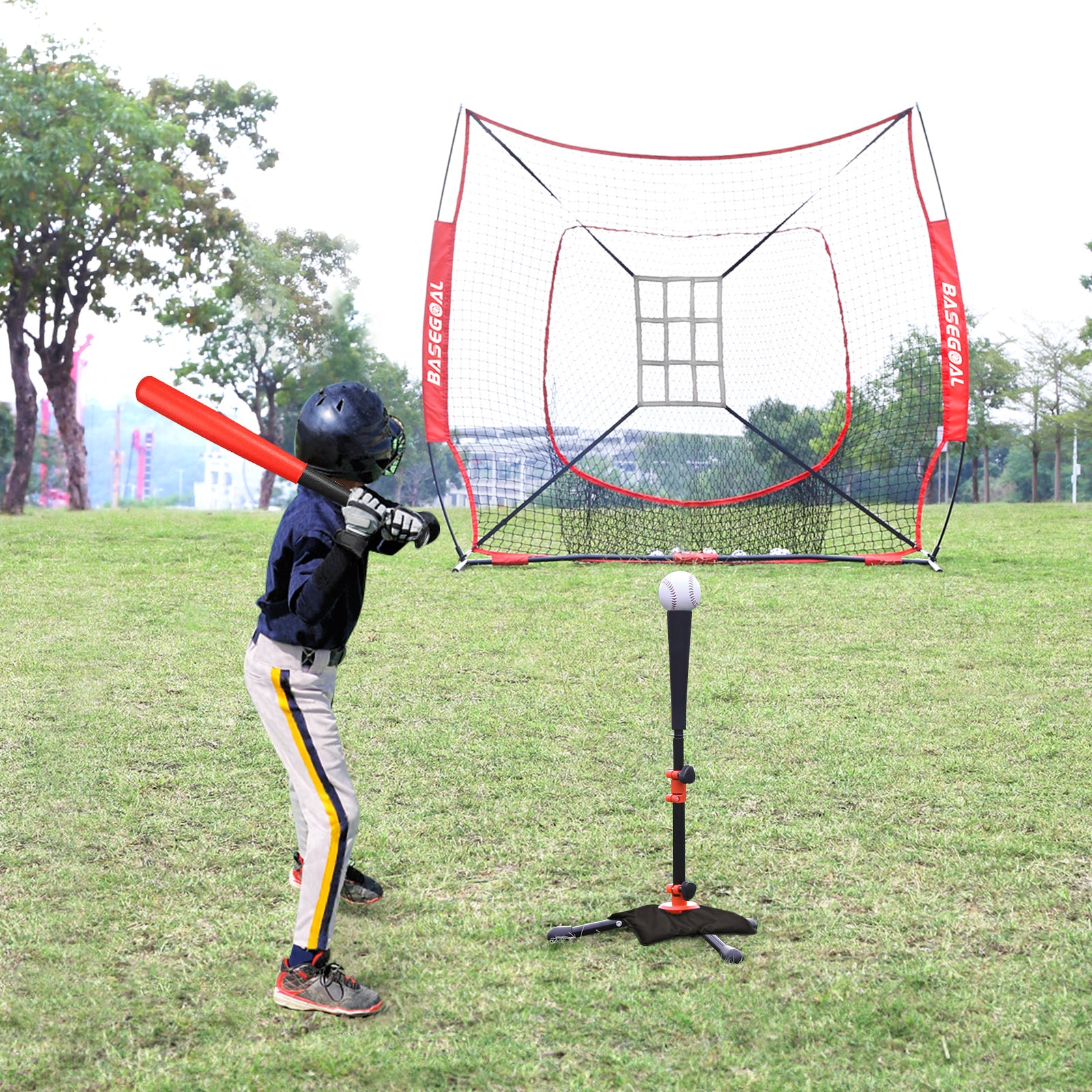 Adjustable Youth Batting Tee Set – T-Ball & Softball for Kids | Free Sandbag Included