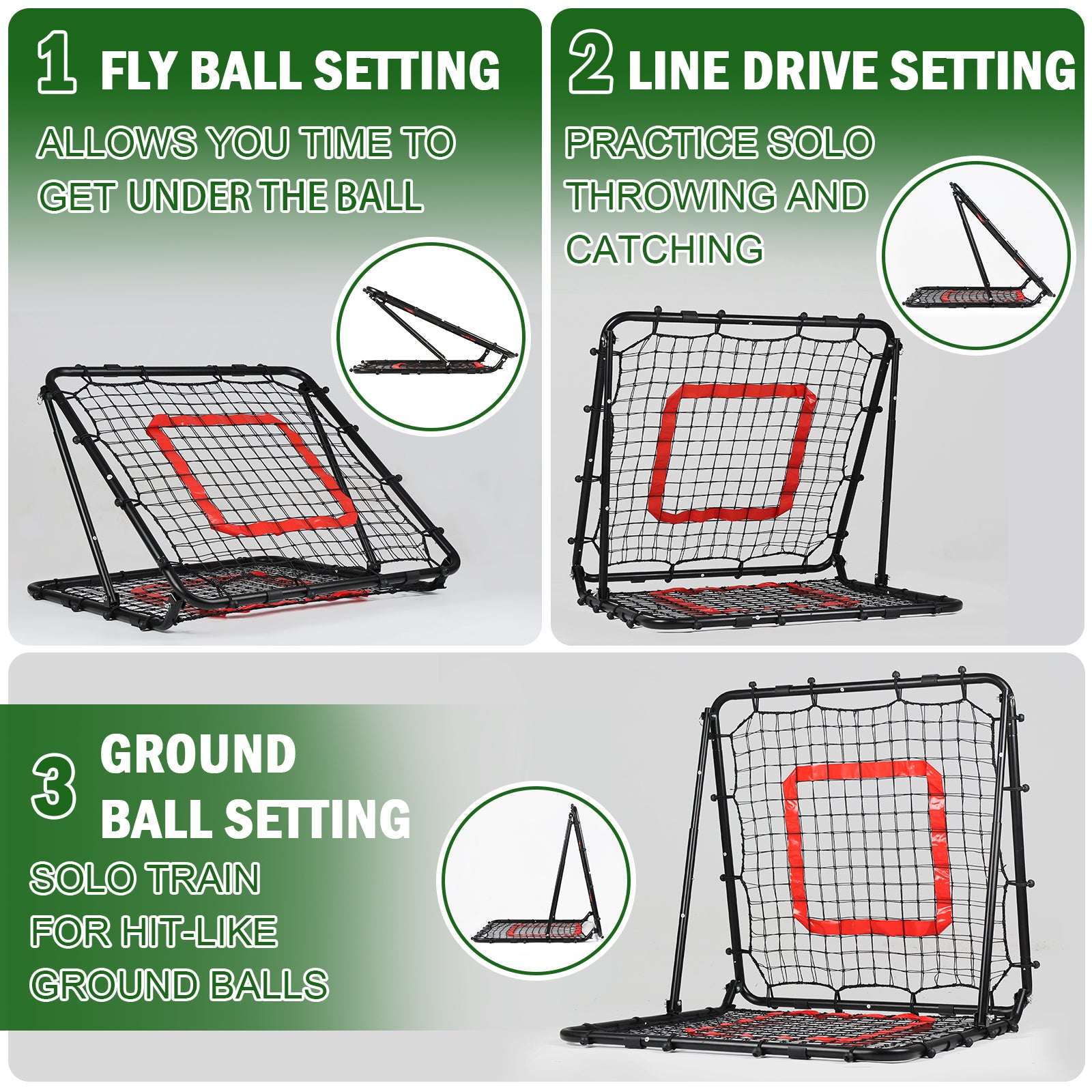 Multi-Sport Rebound Net – Baseball, Softball, Volleyball Trainer
