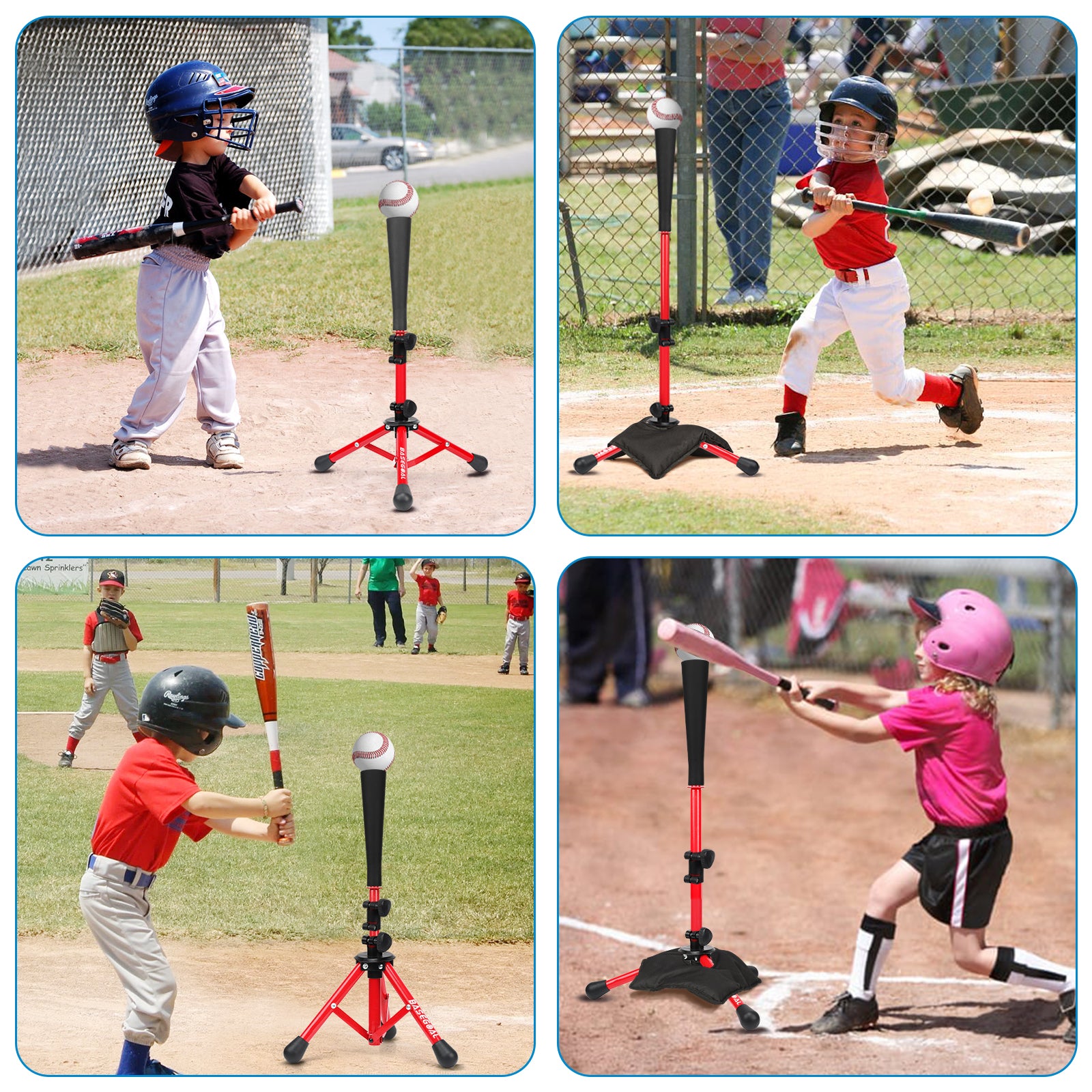 Adjustable Youth Batting Tee – Portable Tee for Kids & T-Ball | Free Sandbag Included