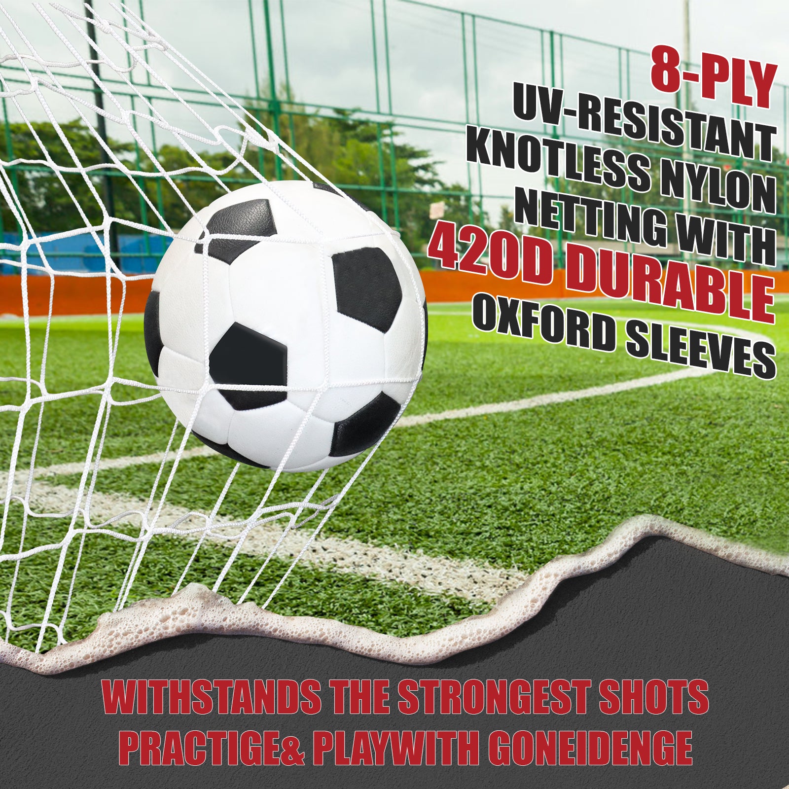 Backyard Soccer Goal with Bow Frame – Collapsible Metal Base & Agility Ladder