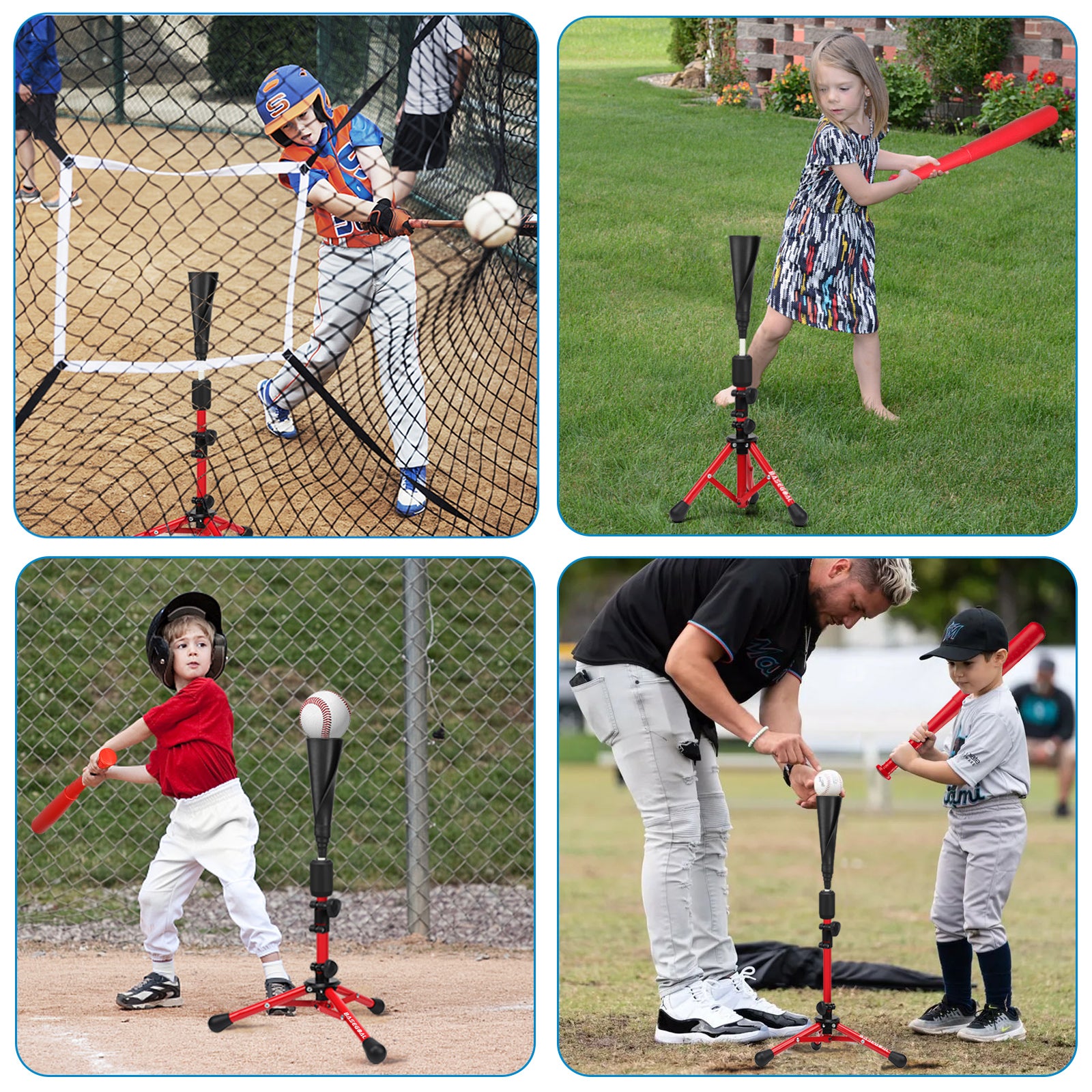 Portable Travel  Baseball & Softball Batting Tee for Kids