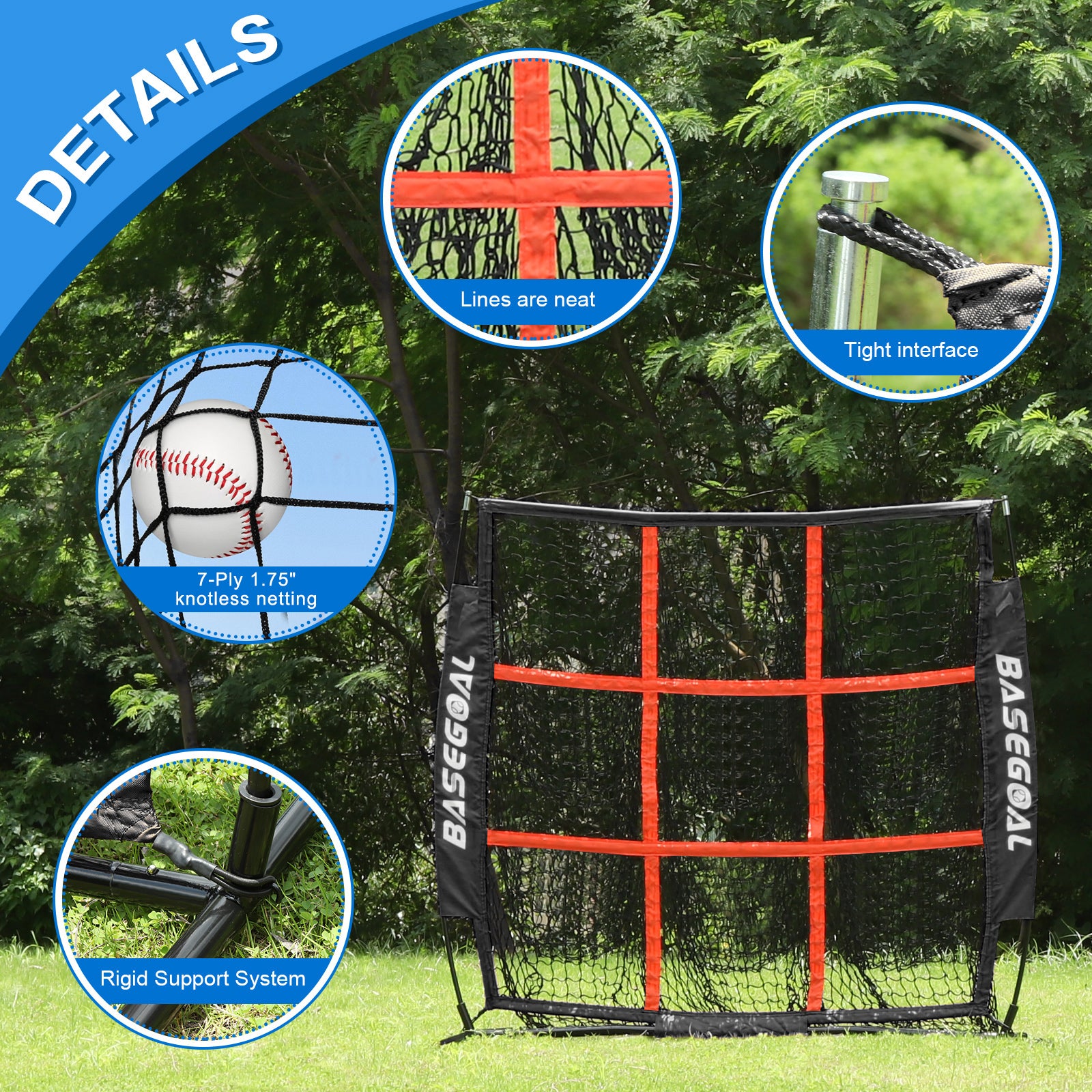 4'x4' Baseball Pitching Target Net with 9 Pockets