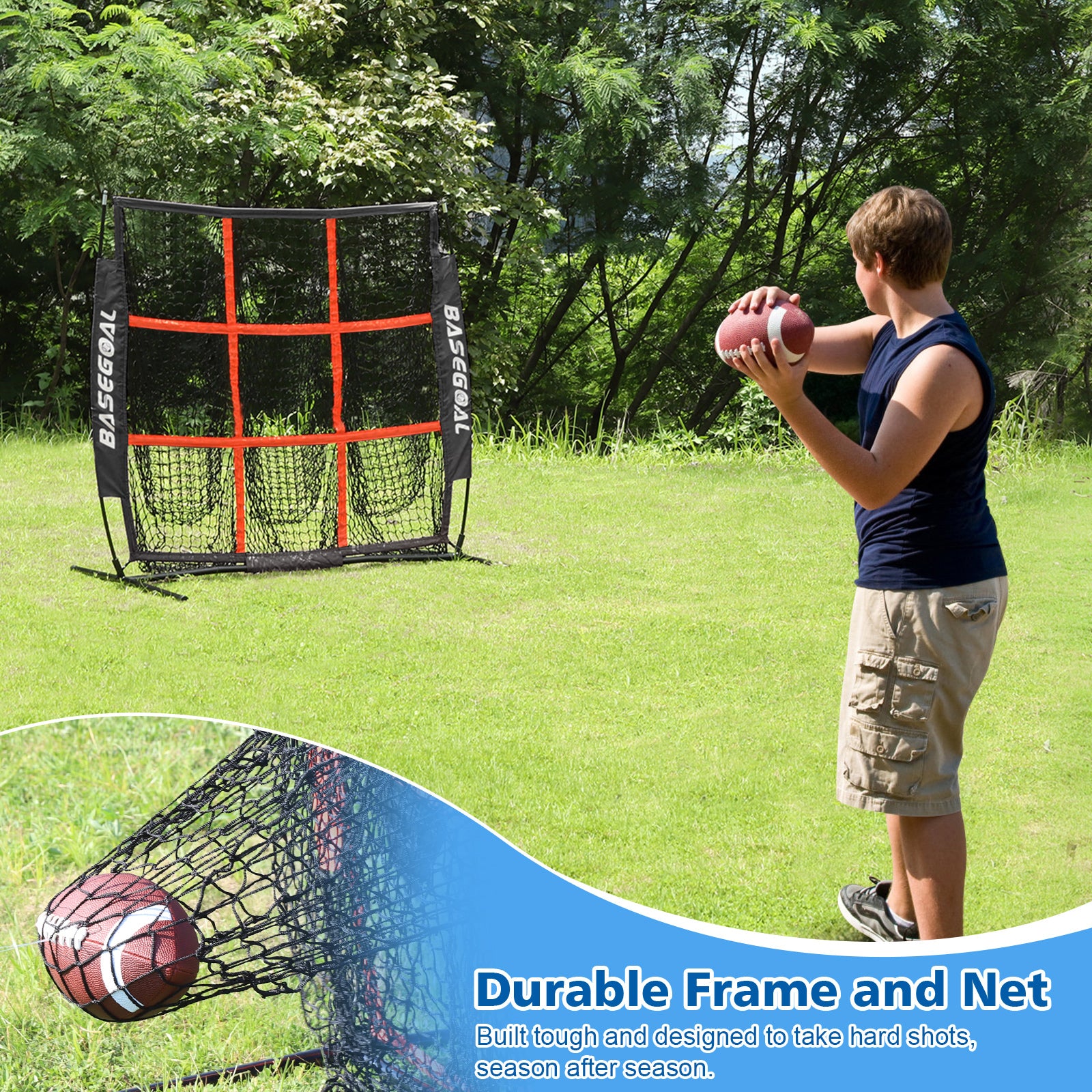 4'x4' Baseball Pitching Target Net with 9 Pockets