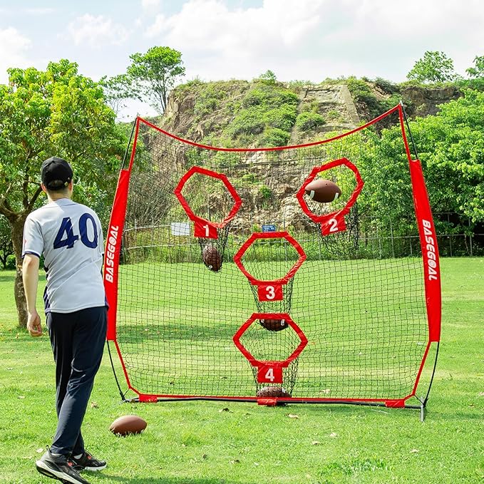 8ft Football Target Net with 4 Accuracy Pockets