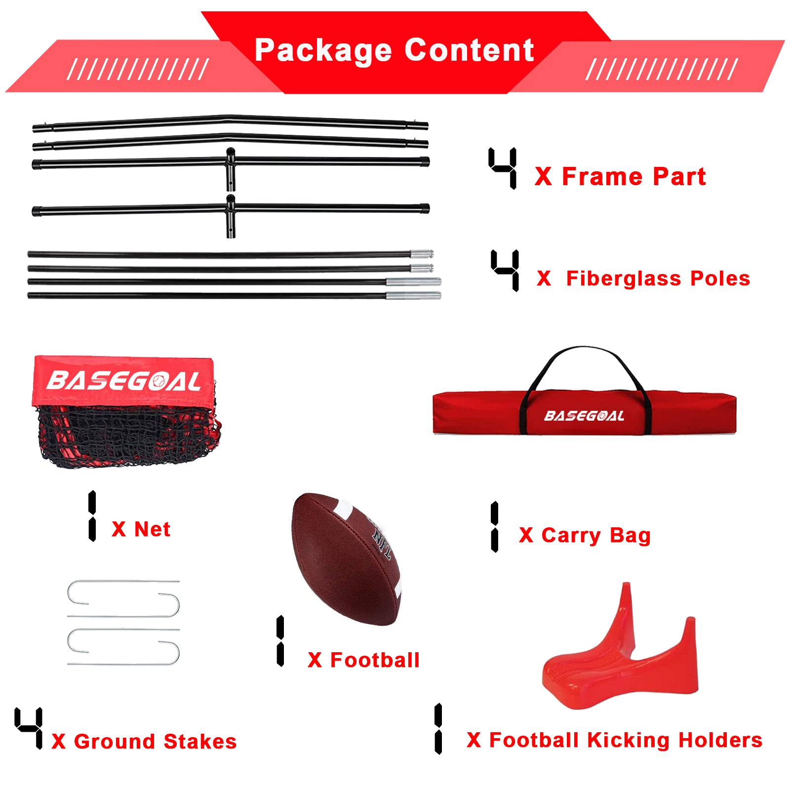 8ft Football Target Net with 4 Accuracy Pockets