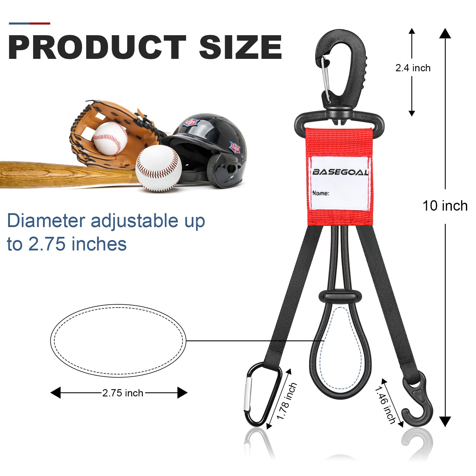 3-in-1 Dugout Organizer Bag with Fence Hooks – Bat Holder & Water Bottle Hanger (2-Pack)