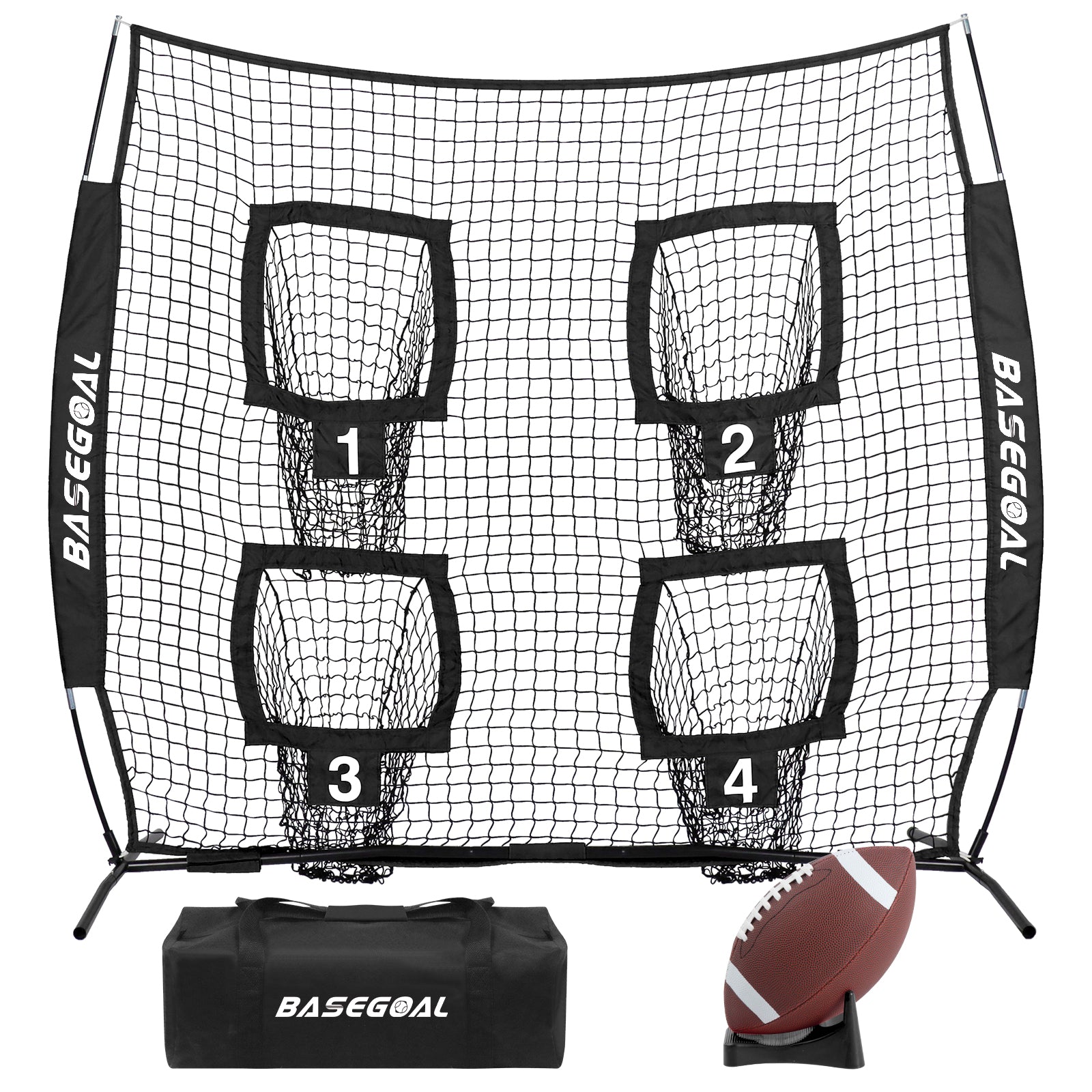 6x6ft Football Throwing Net with 4 Target Pockets