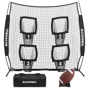 6x6ft Football Throwing Net with 4 Target Pockets