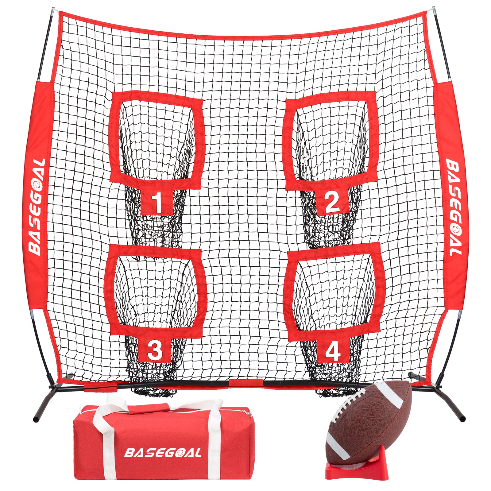 6x6ft Football Throwing Net with 4 Target Pockets