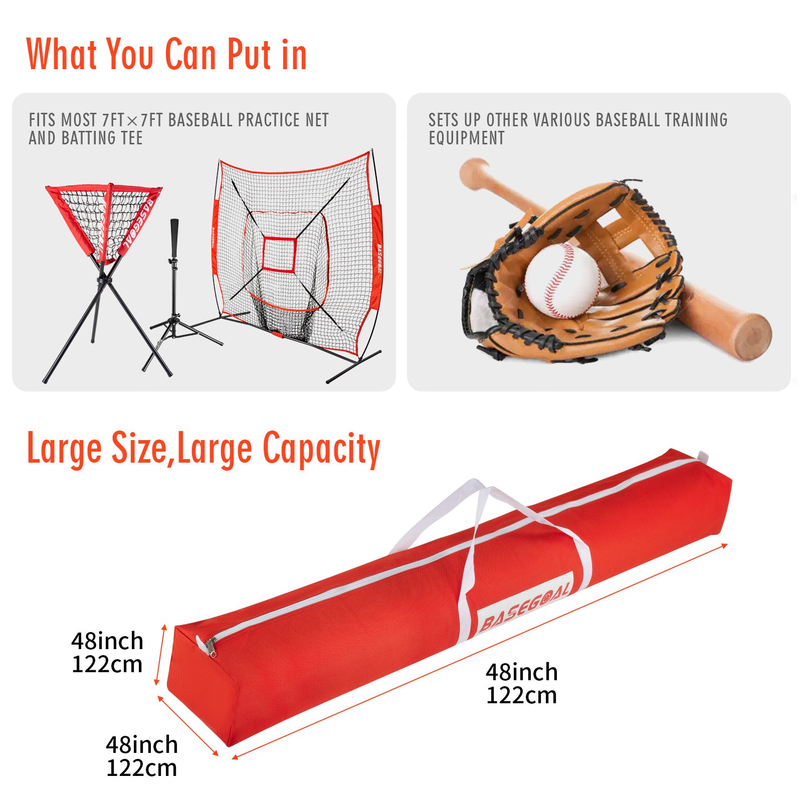 Baseball/Softball Net Bag – Waterproof, Durable, Fits 7x7 Nets