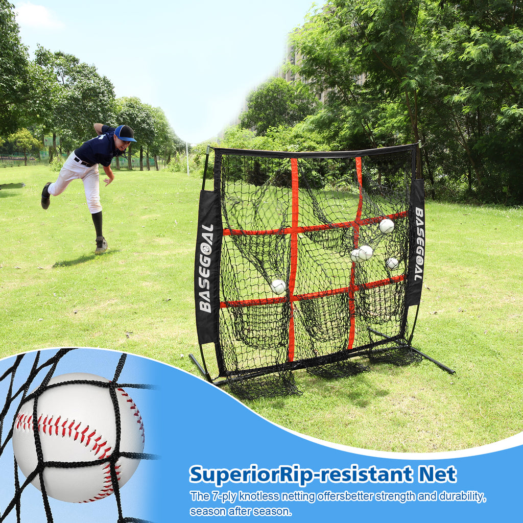 4'x4' Baseball Pitching Target Net with 9 Pockets
