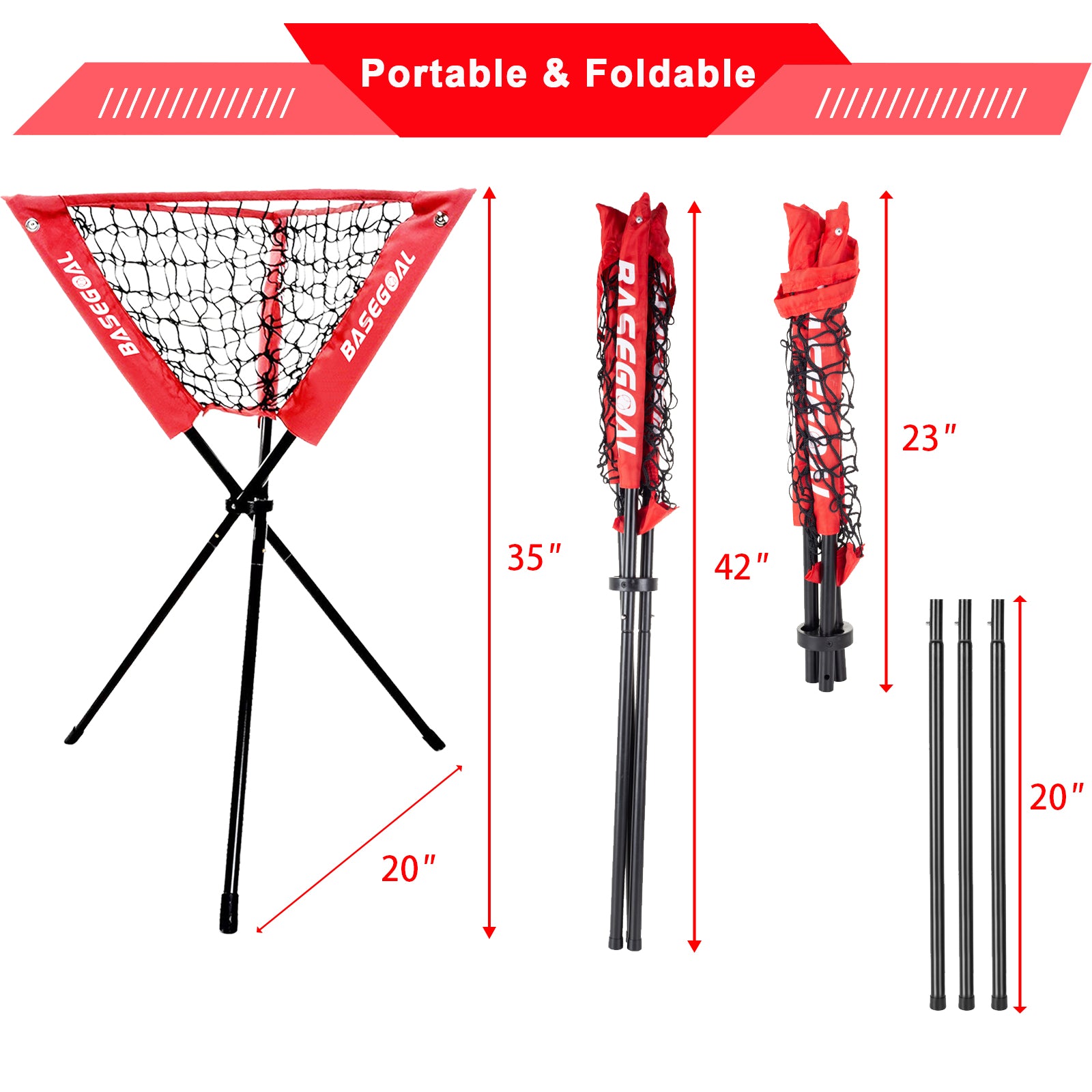 Ball Caddy – Portable Foldable Baseball & Softball Practice Basket