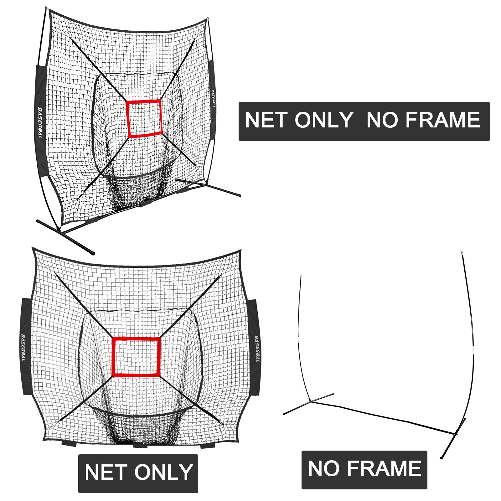 7x7ft Replacement Net for Baseball & Softball – Heavy-Duty Knotless (Net Only) Color