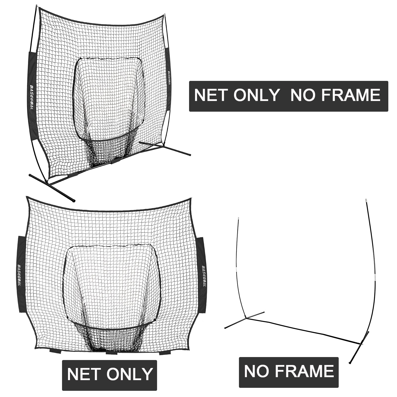 7x7ft Replacement Net for Baseball & Softball – Heavy-Duty Knotless (Net Only)