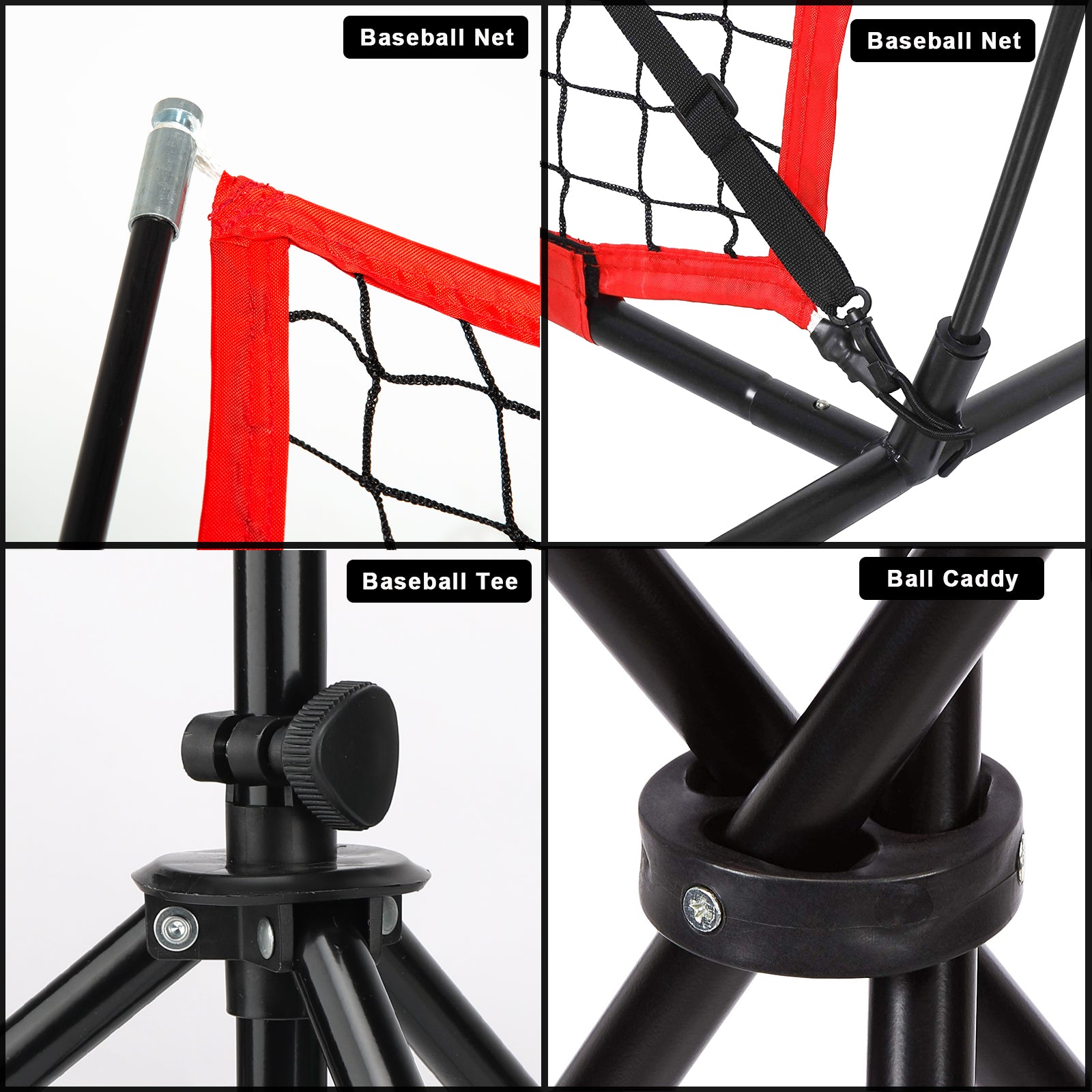 7x7 Baseball & Softball Practice Net Set with Tee, Ball Caddy & Strike Zone
