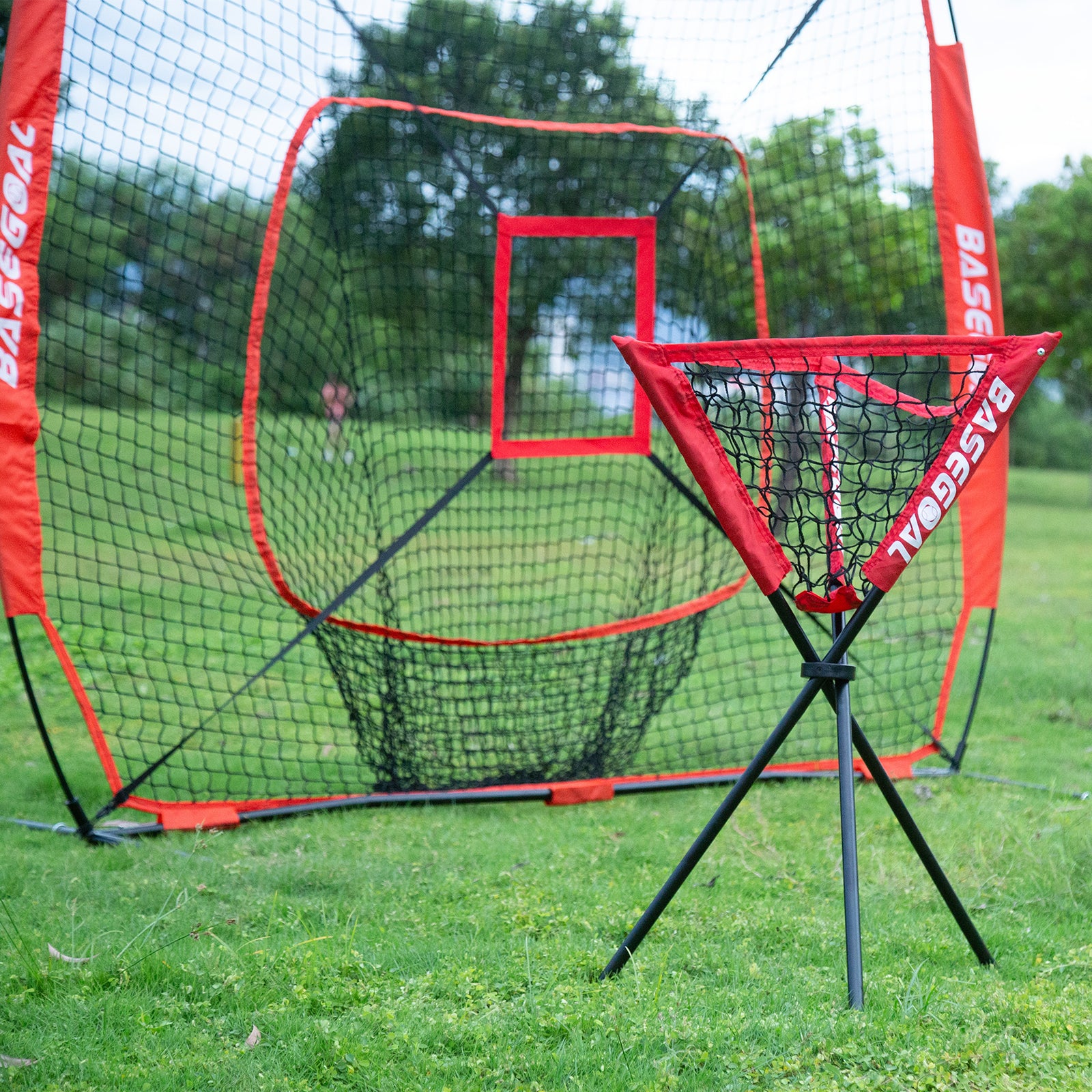 7x7 Baseball & Softball Practice Net Set with Tee, Ball Caddy & Strike Zone