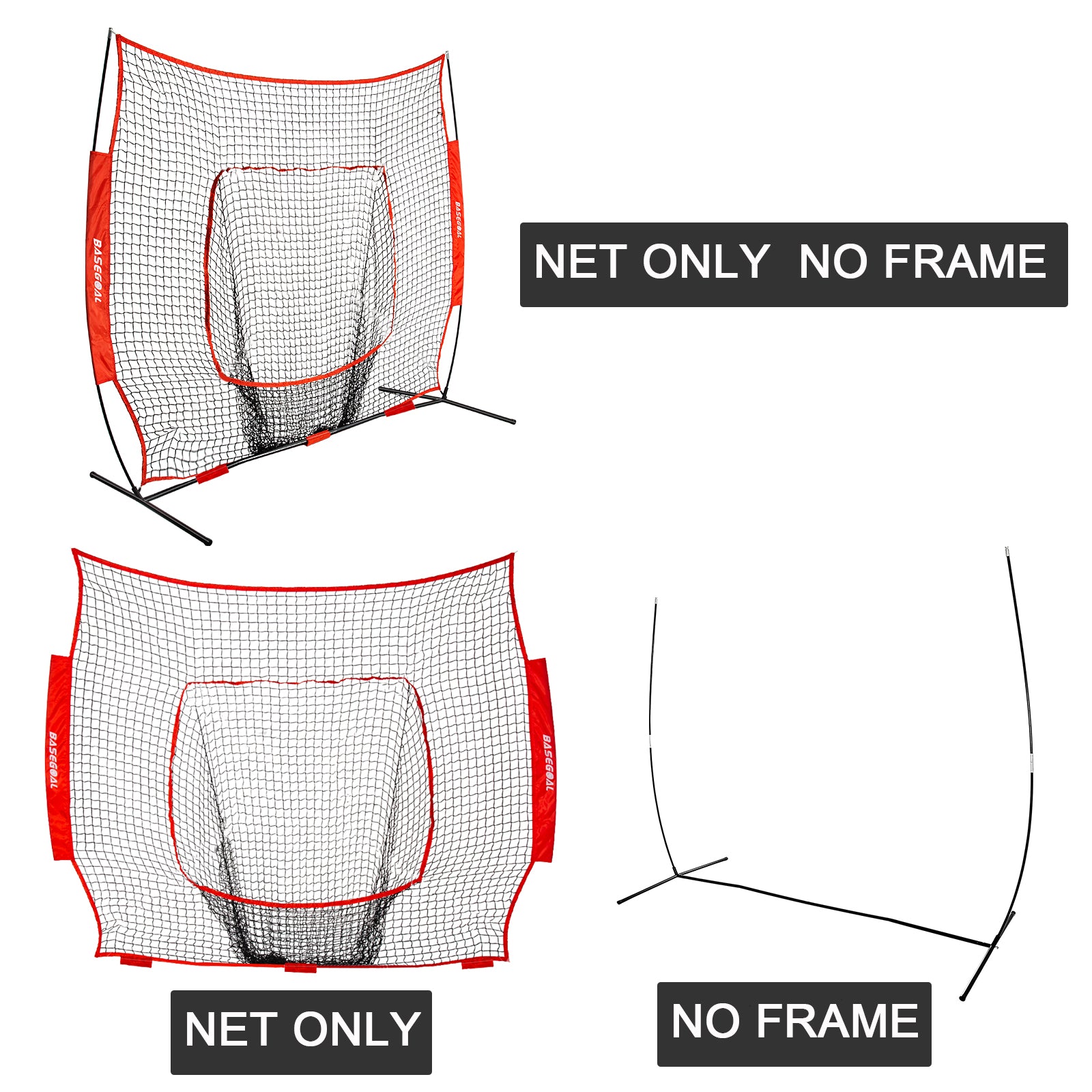7x7ft Replacement Net for Baseball & Softball – Heavy-Duty Knotless (Net Only)